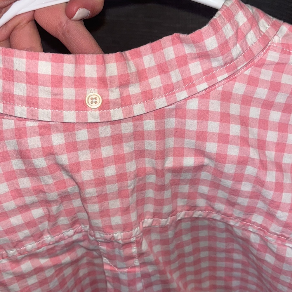 Gap Size Medium Pink Gingham Print Button Down Sh… - image 6